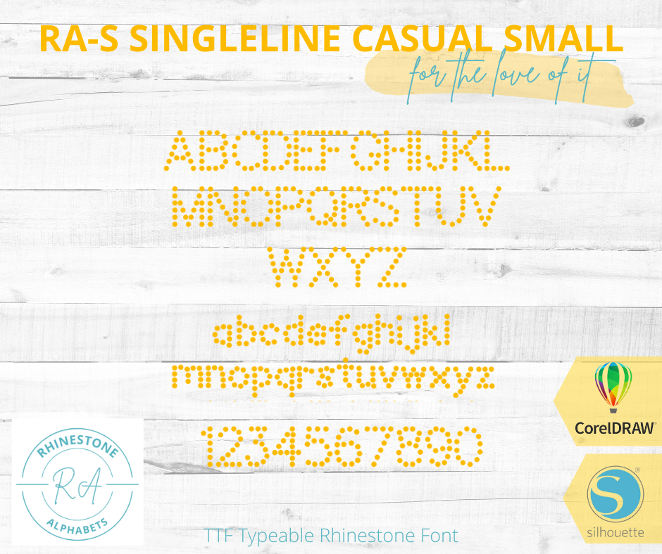 RA-S SIngleline Small FREE Font to Try! - RhinestoneAlphabets