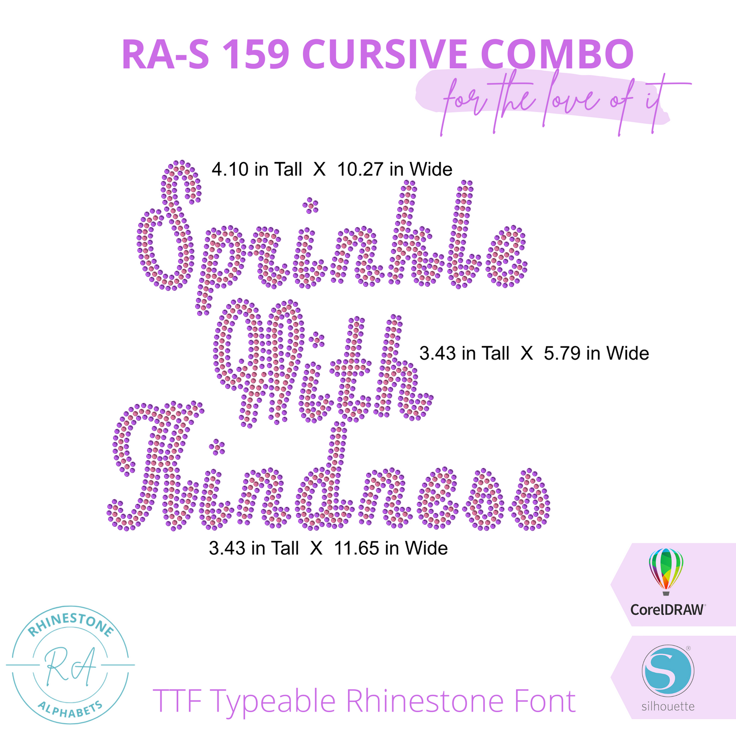 RA-S 159 Cursive Combo - RhinestoneAlphabets