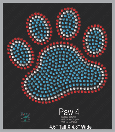 Paw 4 ,TTF Rhinestone Fonts & Rhinestone Designs