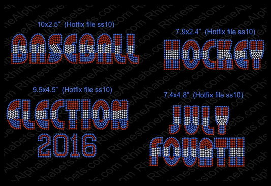 AthleticSpecial Patriotic DSG file ,TTF Rhinestone Fonts & Rhinestone Designs