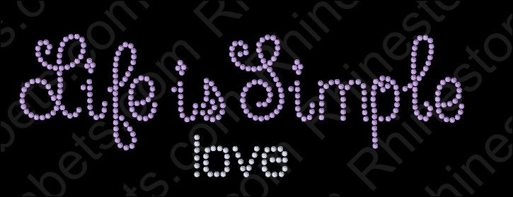 Life is Simple all ,TTF Rhinestone Fonts & Rhinestone Designs