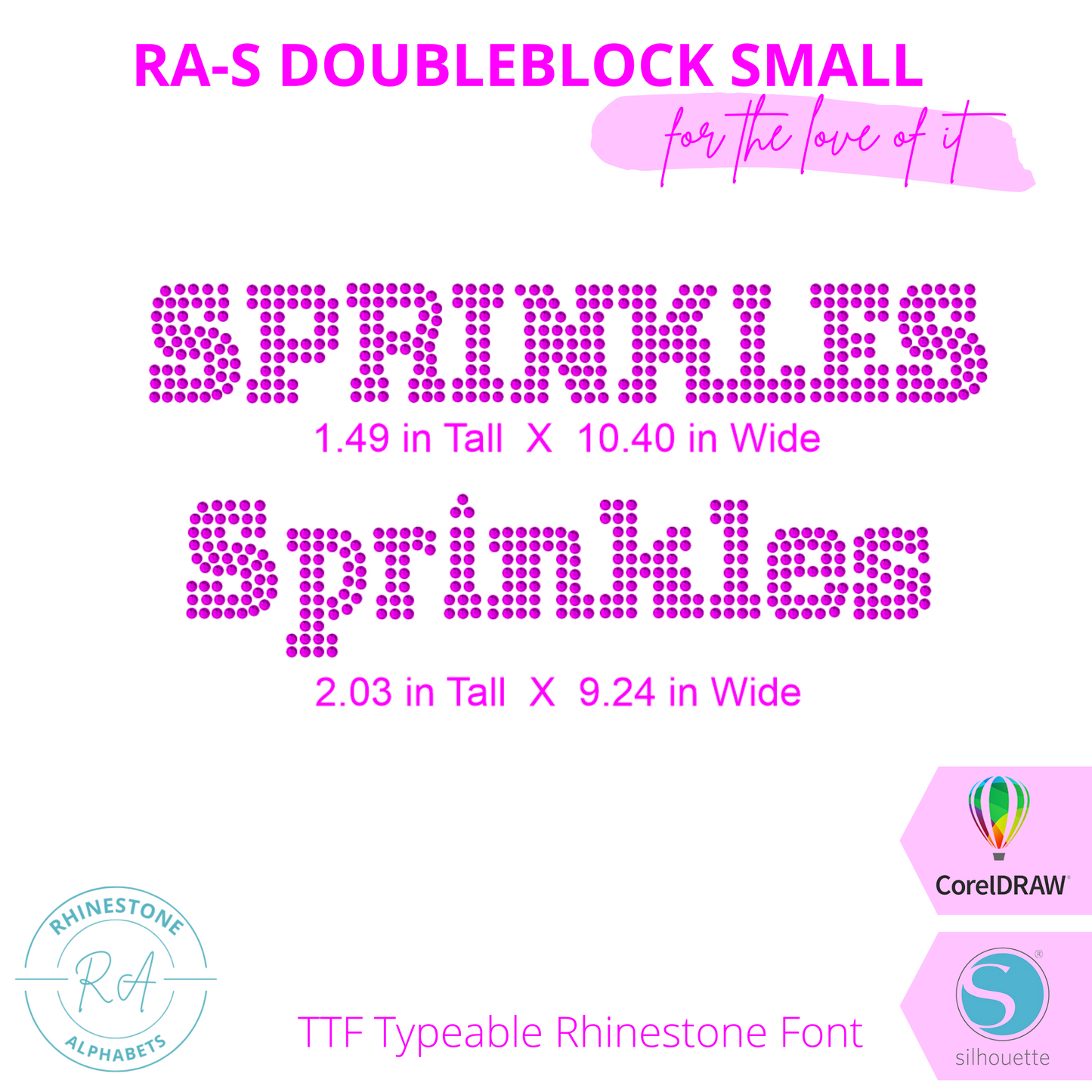 RA-S Double Block Small - RhinestoneAlphabets