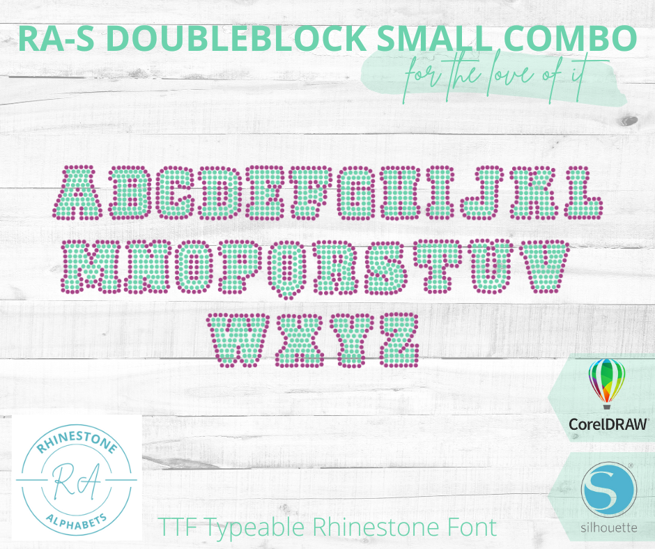 RA-S Double Block Small Combo - RhinestoneAlphabets