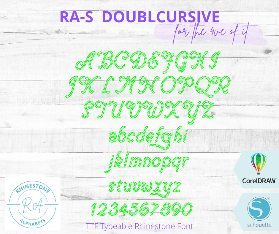 RA-S DoubleCursive - RhinestoneAlphabets