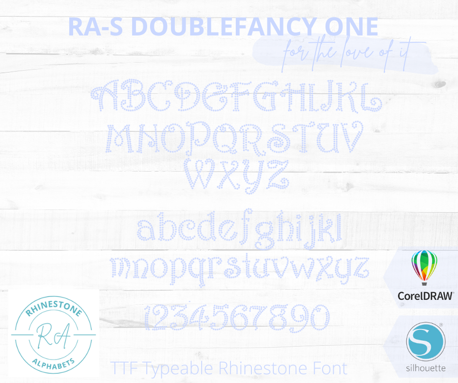 RA-S Double Fancy One - RhinestoneAlphabets