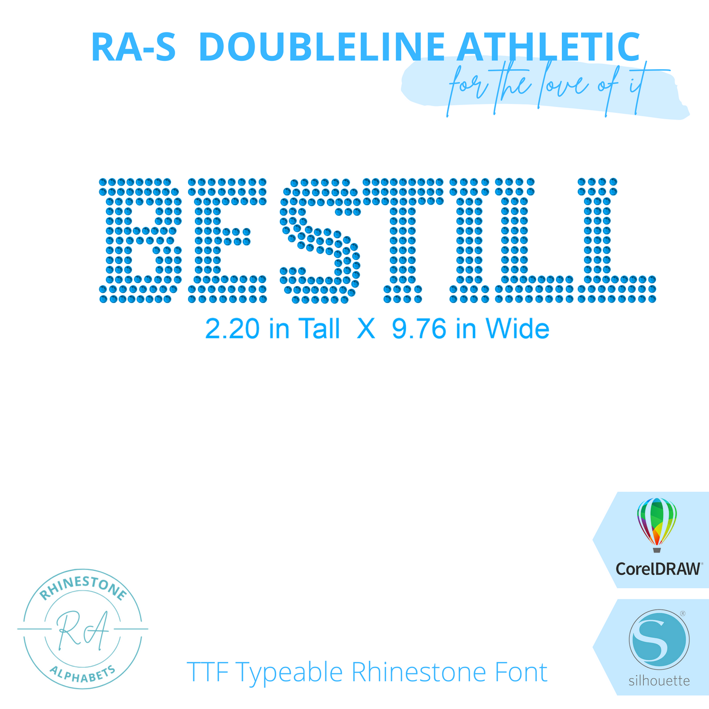 RA-S Doubleline Athletic - RhinestoneAlphabets