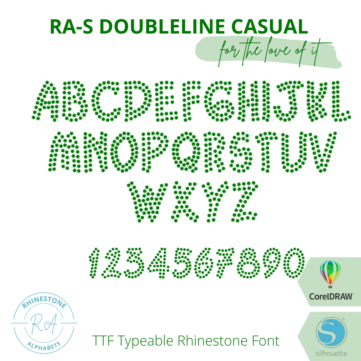 RA-S DoubleLineCasual - RhinestoneAlphabets