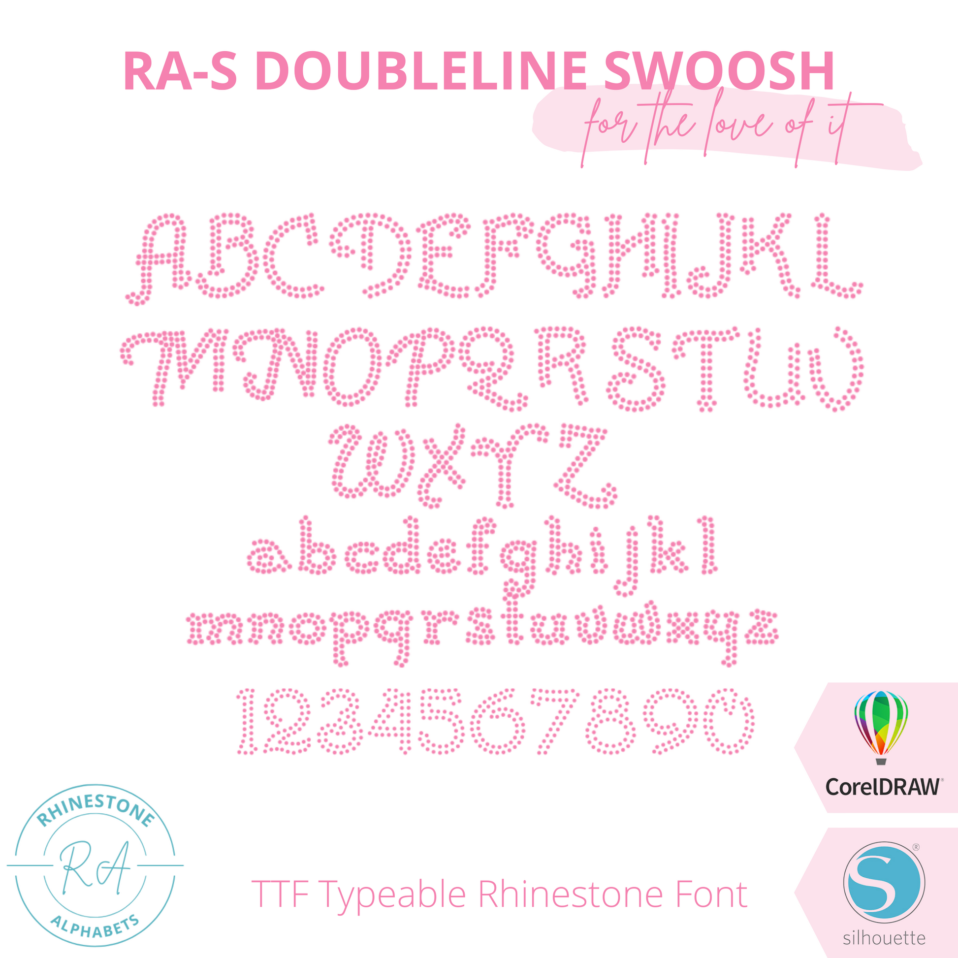 RA-S Doubleline Swoosh - RhinestoneAlphabets