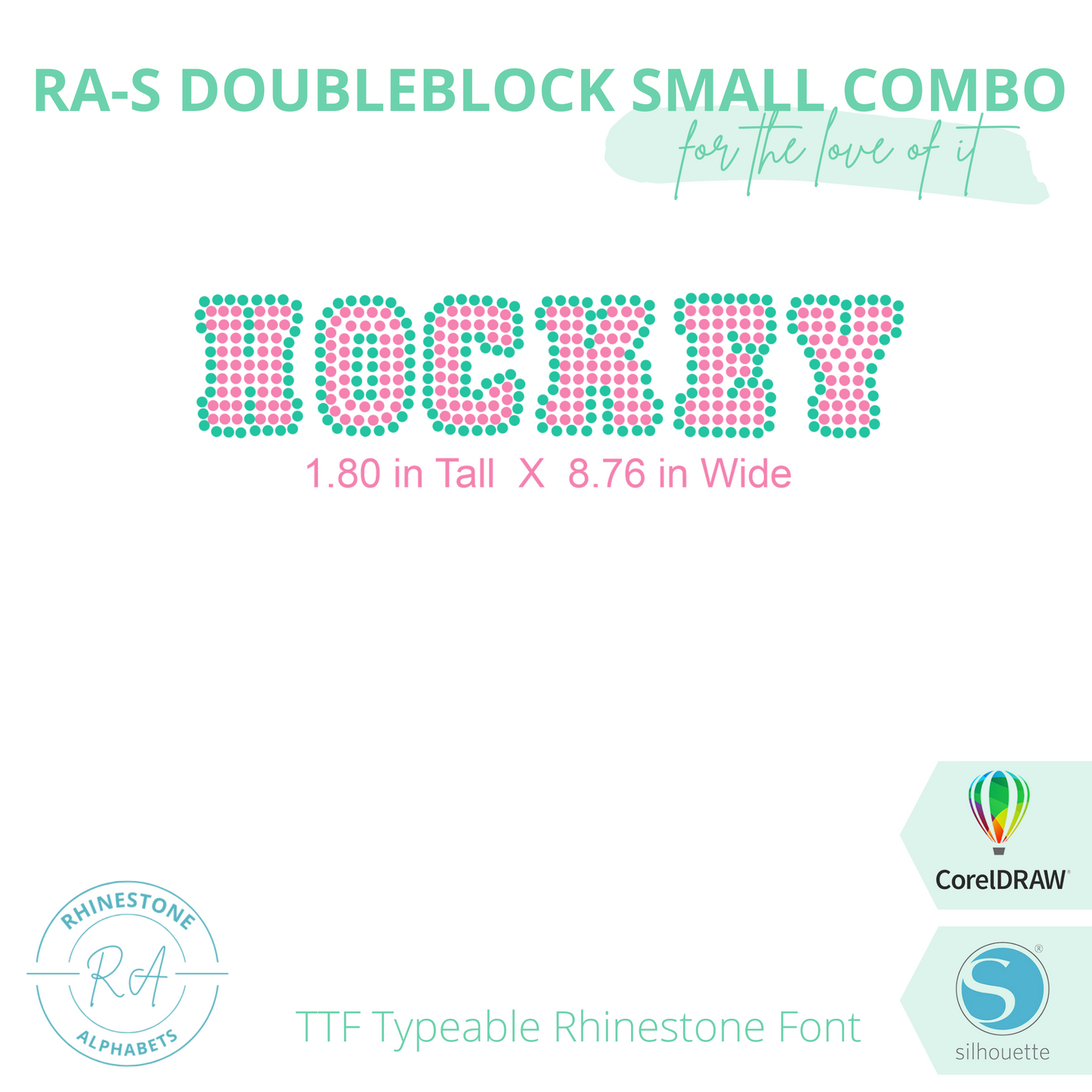 RA-S Double Block Small Combo - RhinestoneAlphabets