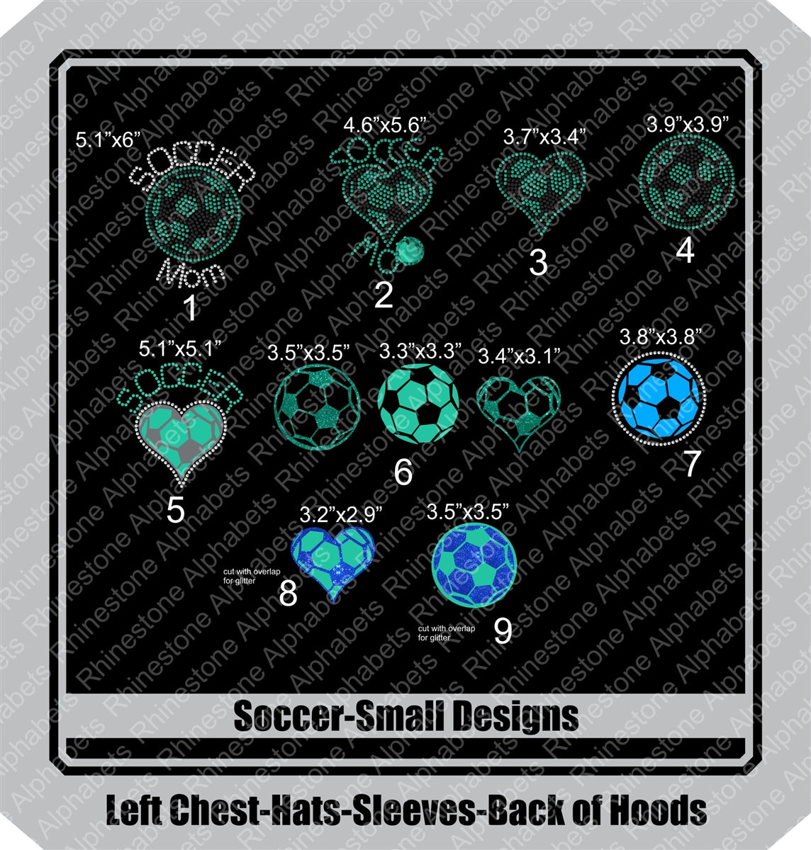 Soccer-Small Combo ,TTF Rhinestone Fonts & Rhinestone Designs