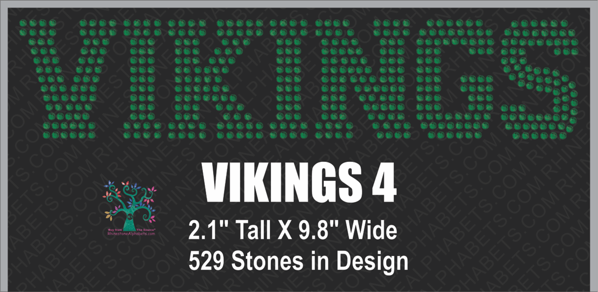 Vikings Word 4 Rhinestone TTF Alphabets and Rhinestone Designs