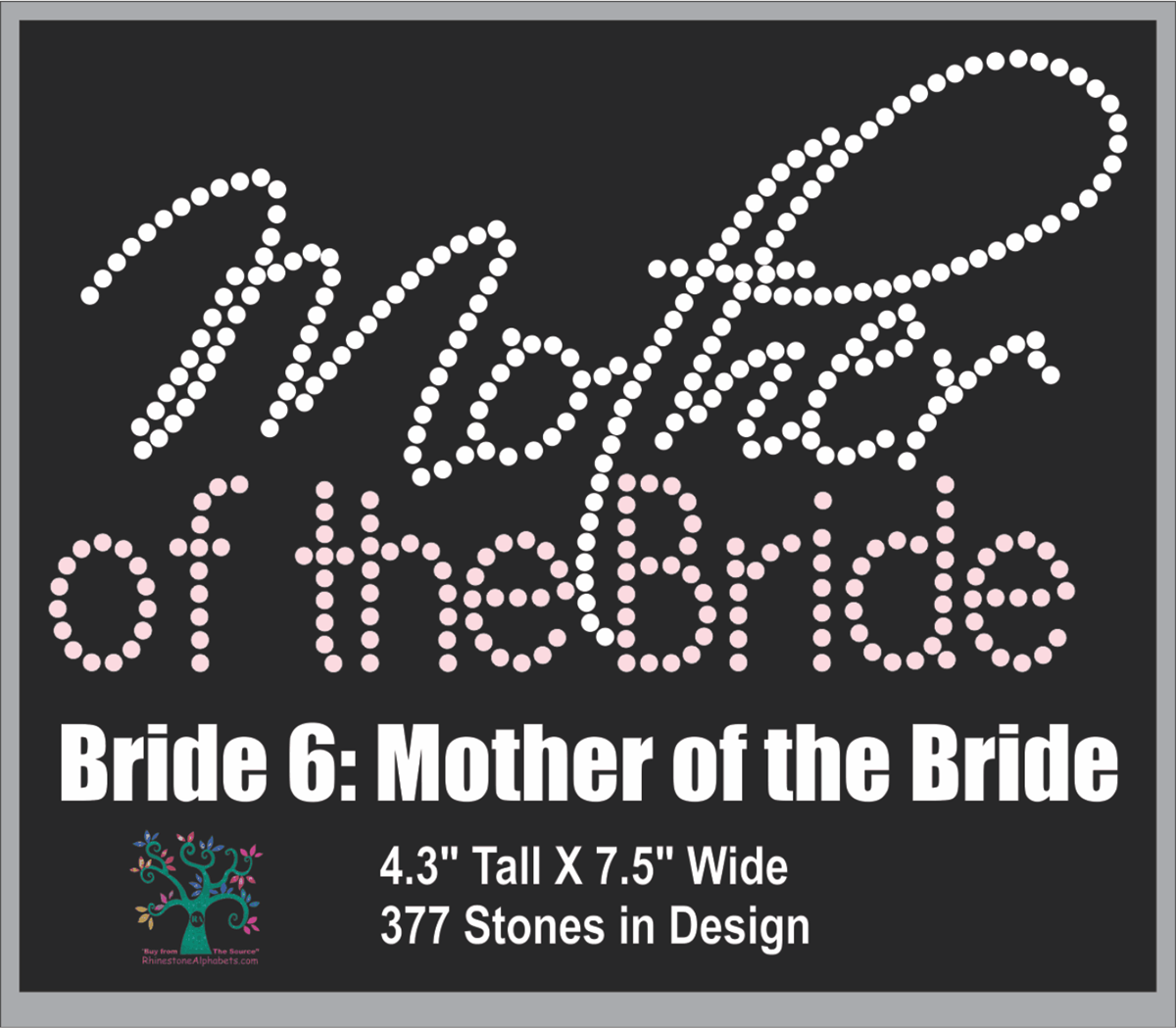 Bride 6: Mother of the Bride ,TTF Rhinestone Fonts & Rhinestone Designs
