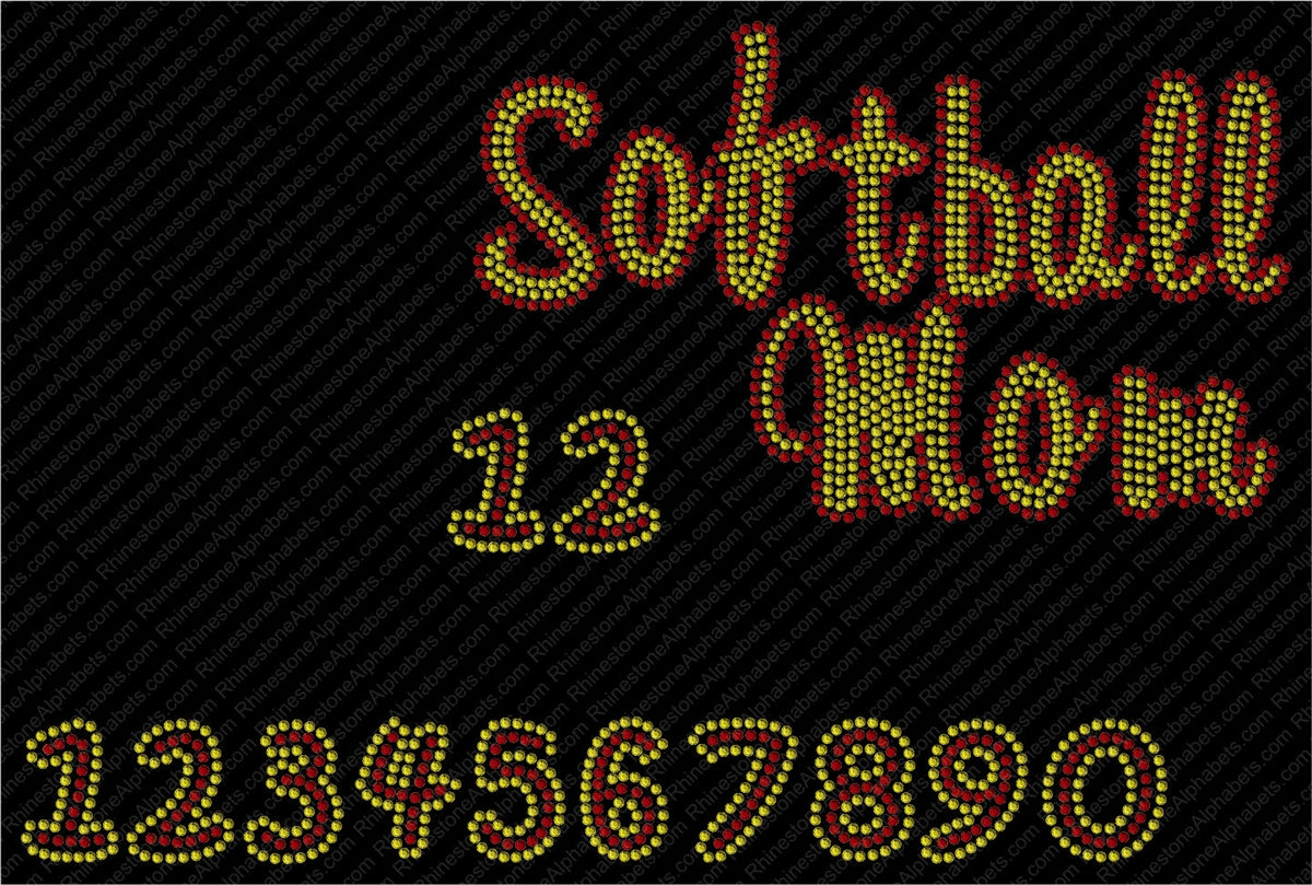 SOFTBALL 7 ,TTF Rhinestone Fonts & Rhinestone Designs