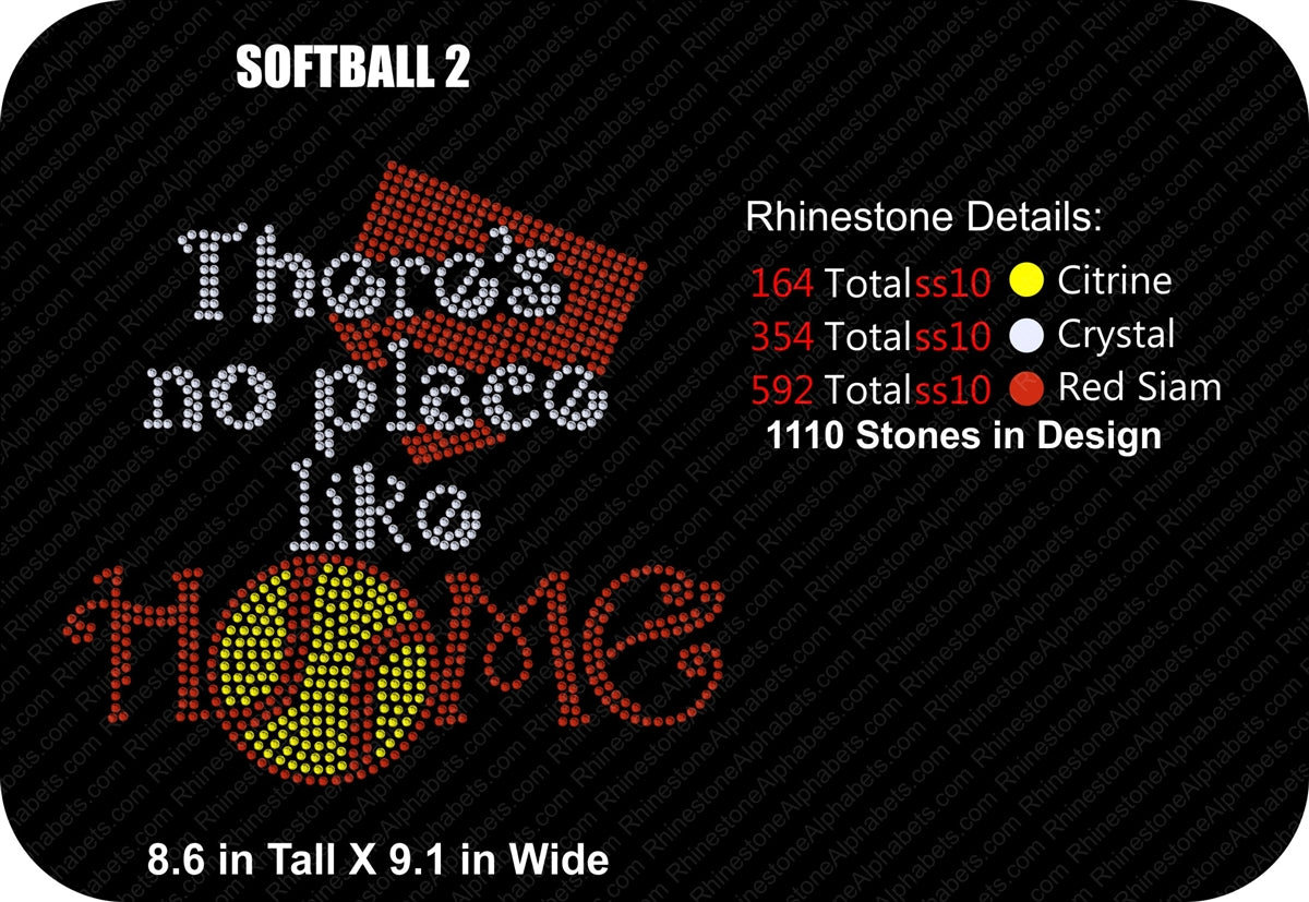 SOFTBALL 2 ,TTF Rhinestone Fonts & Rhinestone Designs