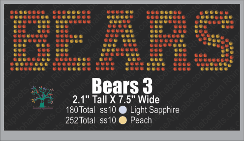 Bears 3 ,TTF Rhinestone Fonts & Rhinestone Designs