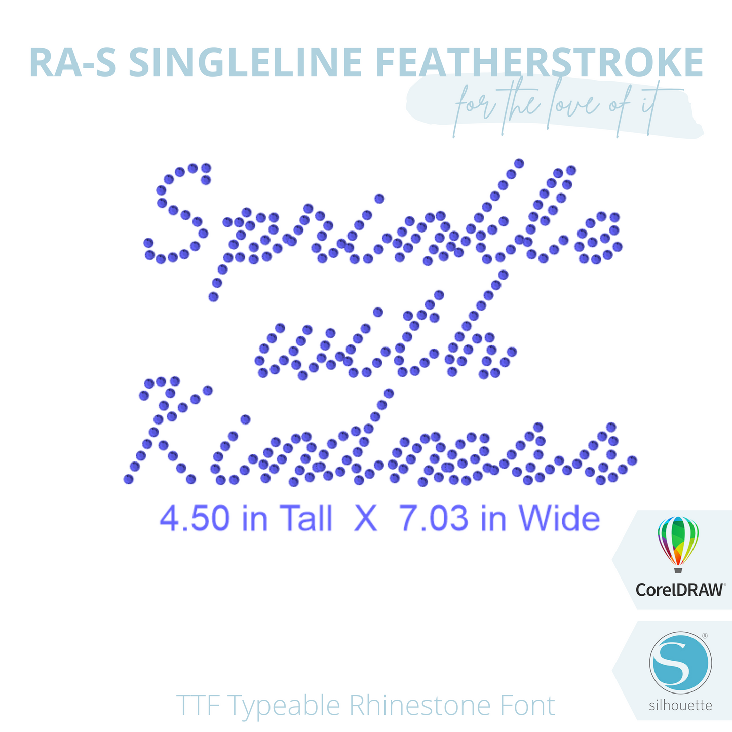 RA-S Singleline Featherstroke - RhinestoneAlphabets