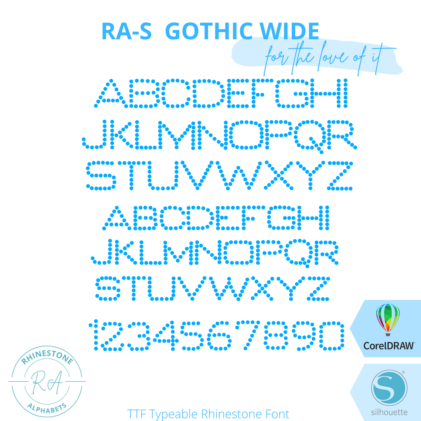RA-S Gothic Wide - RhinestoneAlphabets