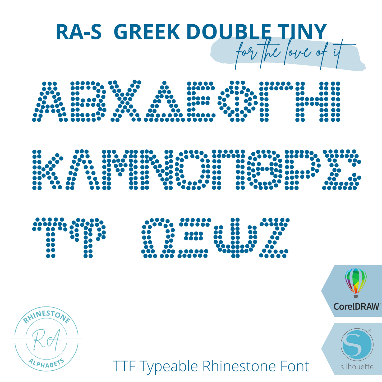 RA-S Greek Double Tiny - RhinestoneAlphabets