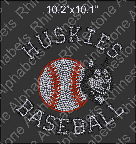 Husky Baseball - Rhinestone TTF  Alphabets and Rhinestone Designs