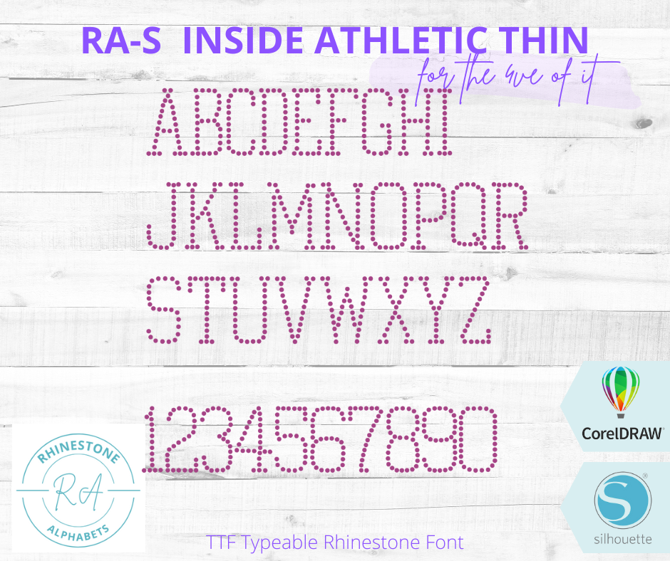 RA-S Inside Athletic Thin - RhinestoneAlphabets