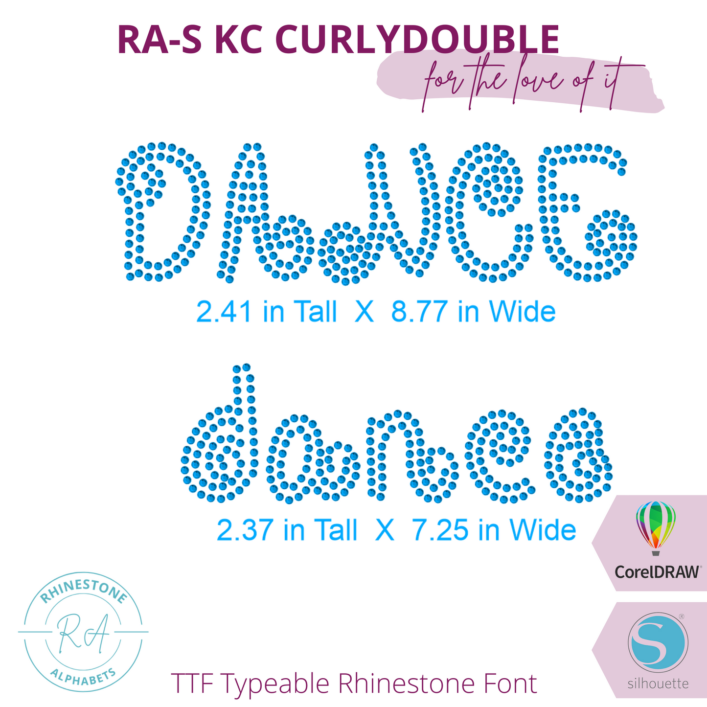 RA-S KCurly Double - RhinestoneAlphabets