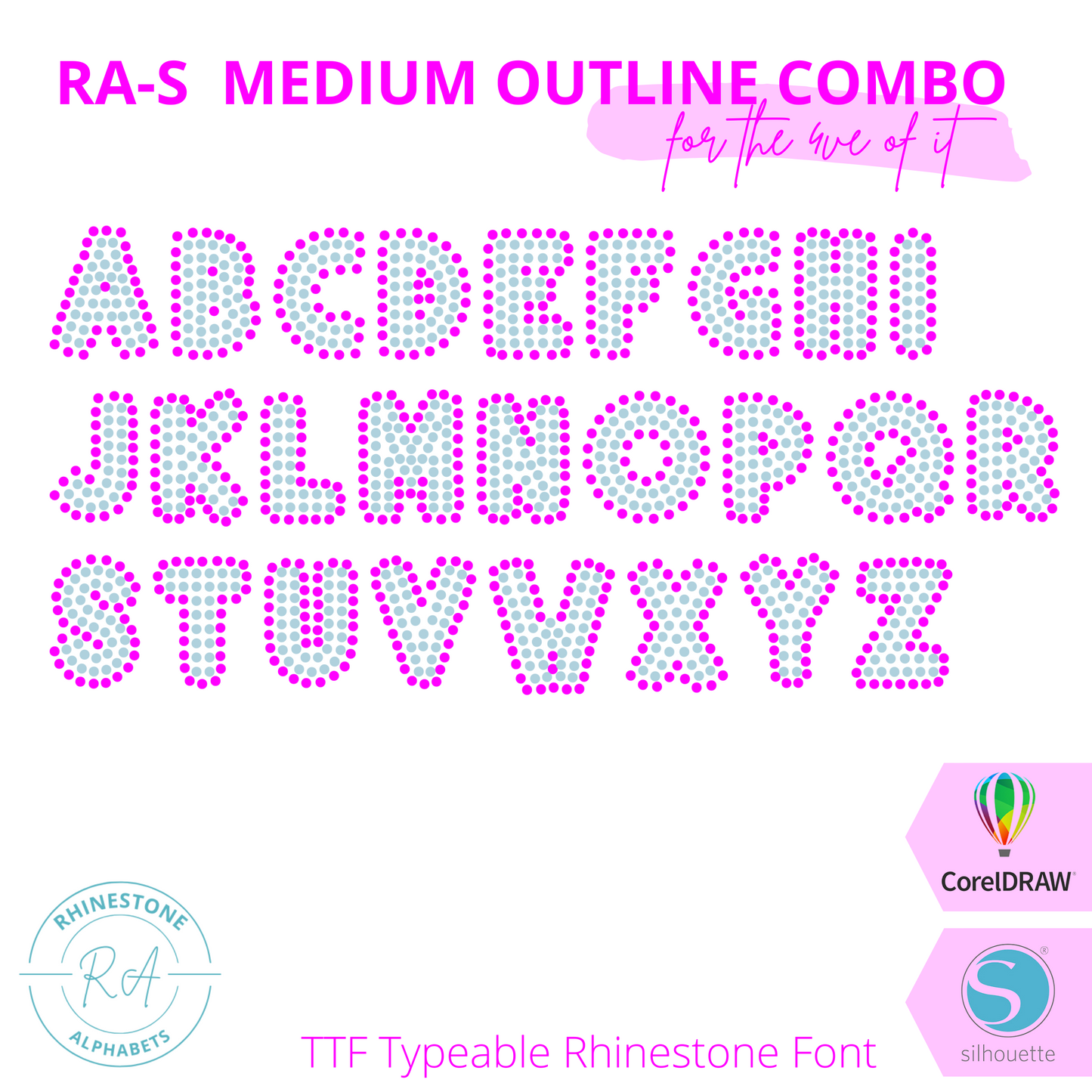RA-S Medium Outline Combo - RhinestoneAlphabets