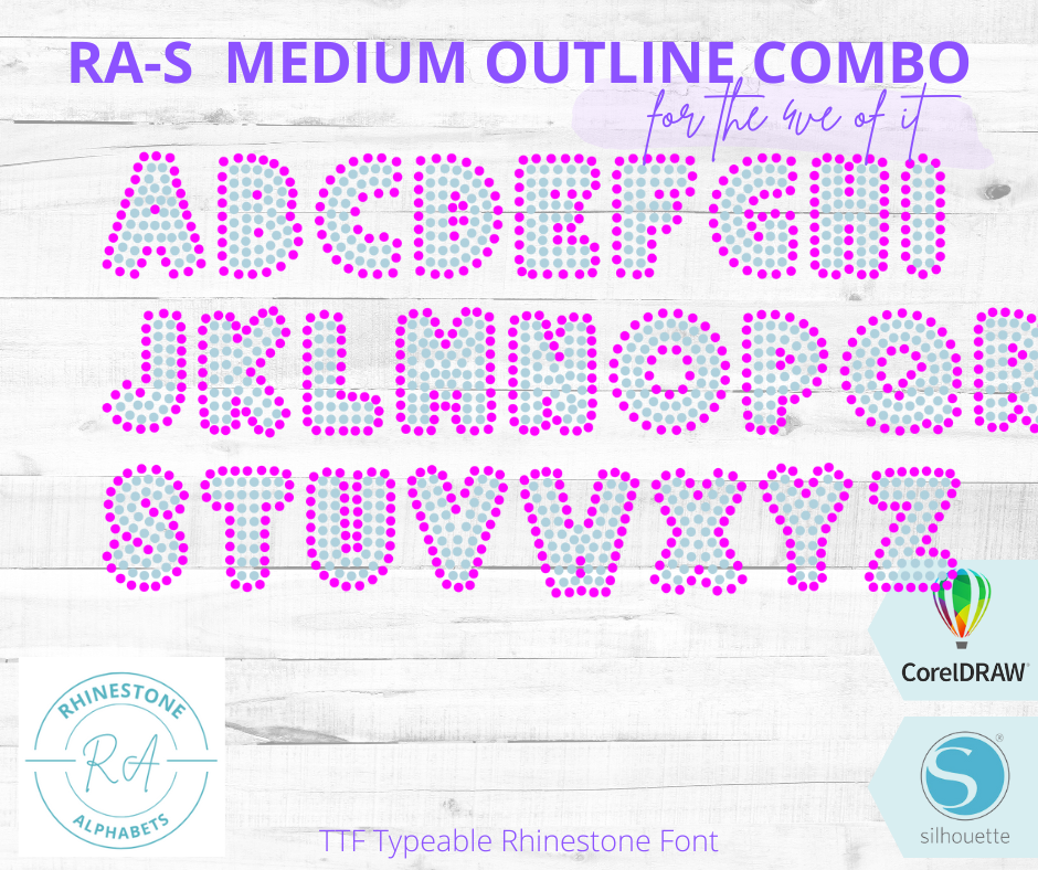 RA-S Medium Outline Combo - RhinestoneAlphabets