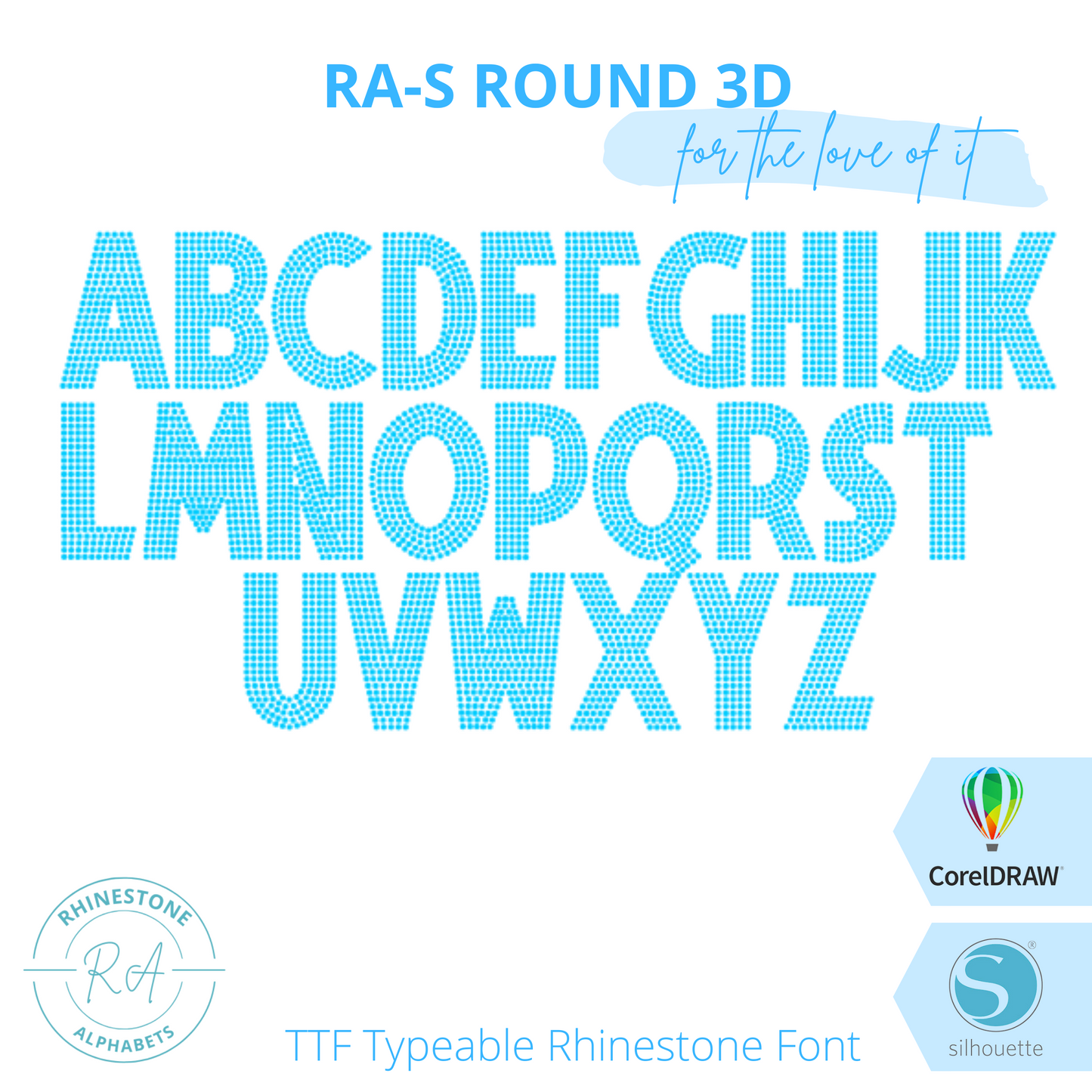 RA-S Round 3D - RhinestoneAlphabets