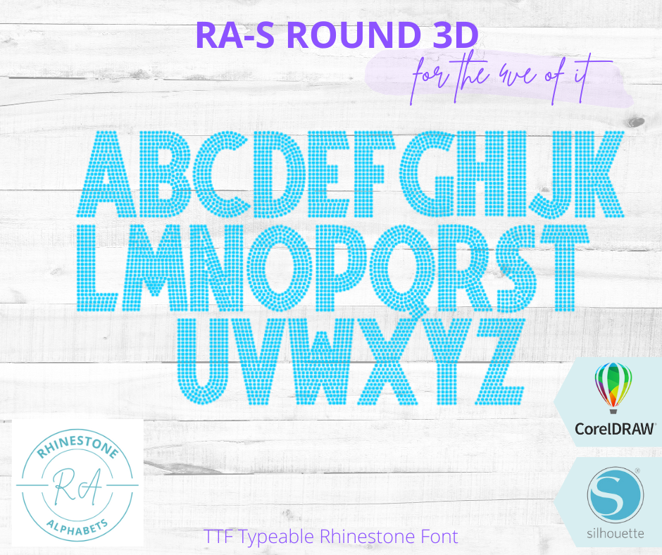 RA-S Round 3D - RhinestoneAlphabets