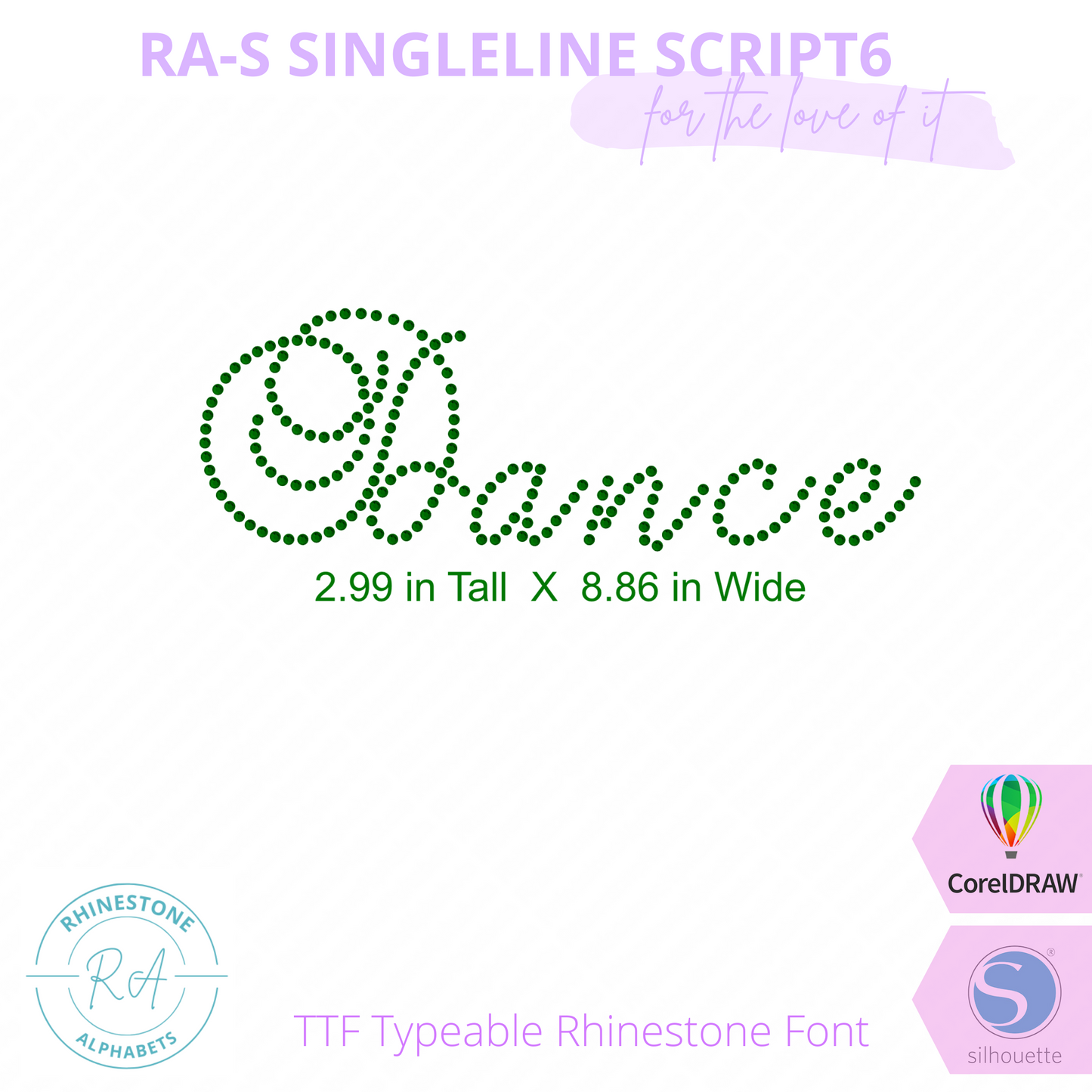 RA-S SIngleline Script 6 - RhinestoneAlphabets