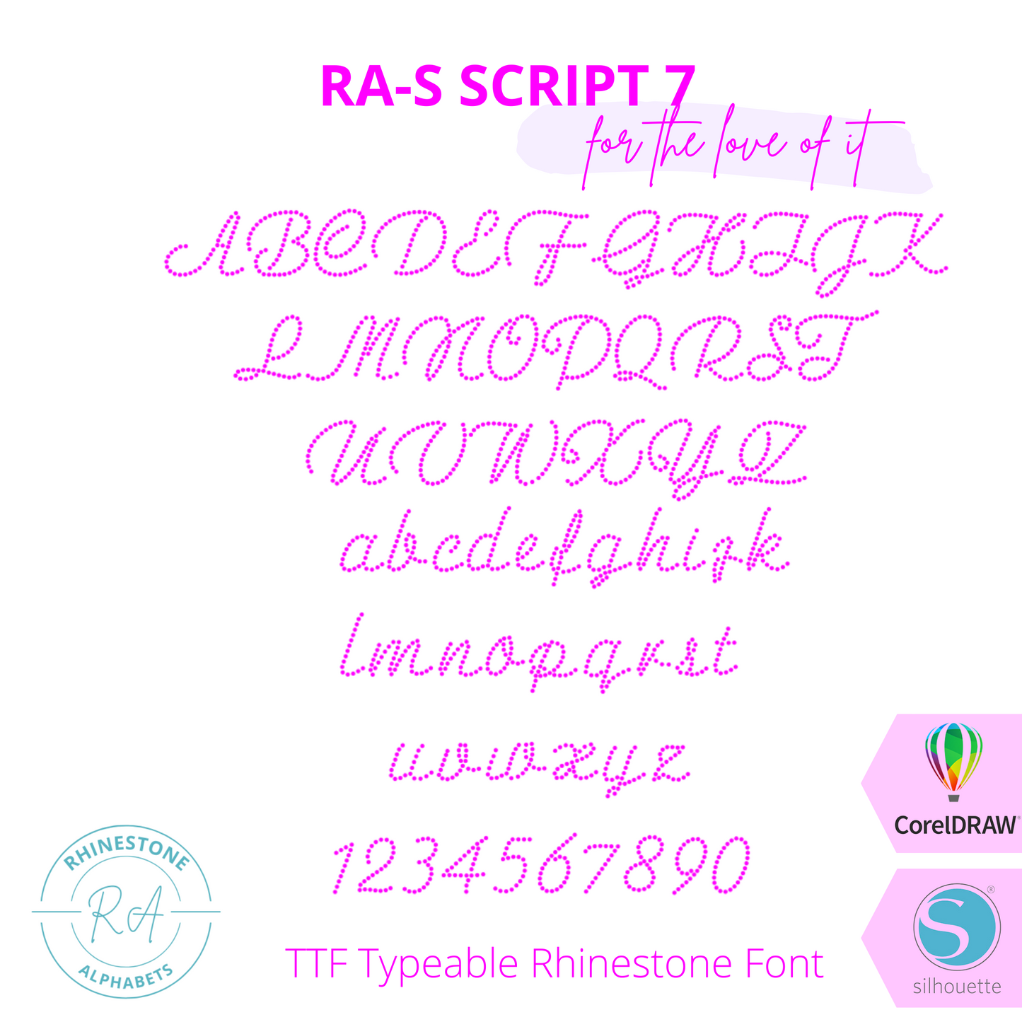 RA-S Script 7 - RhinestoneAlphabets