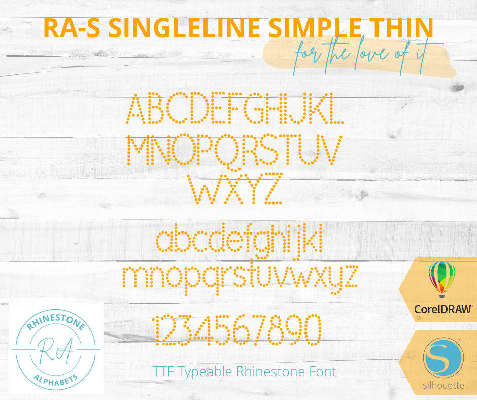 RA-S Simple Thin - RhinestoneAlphabets