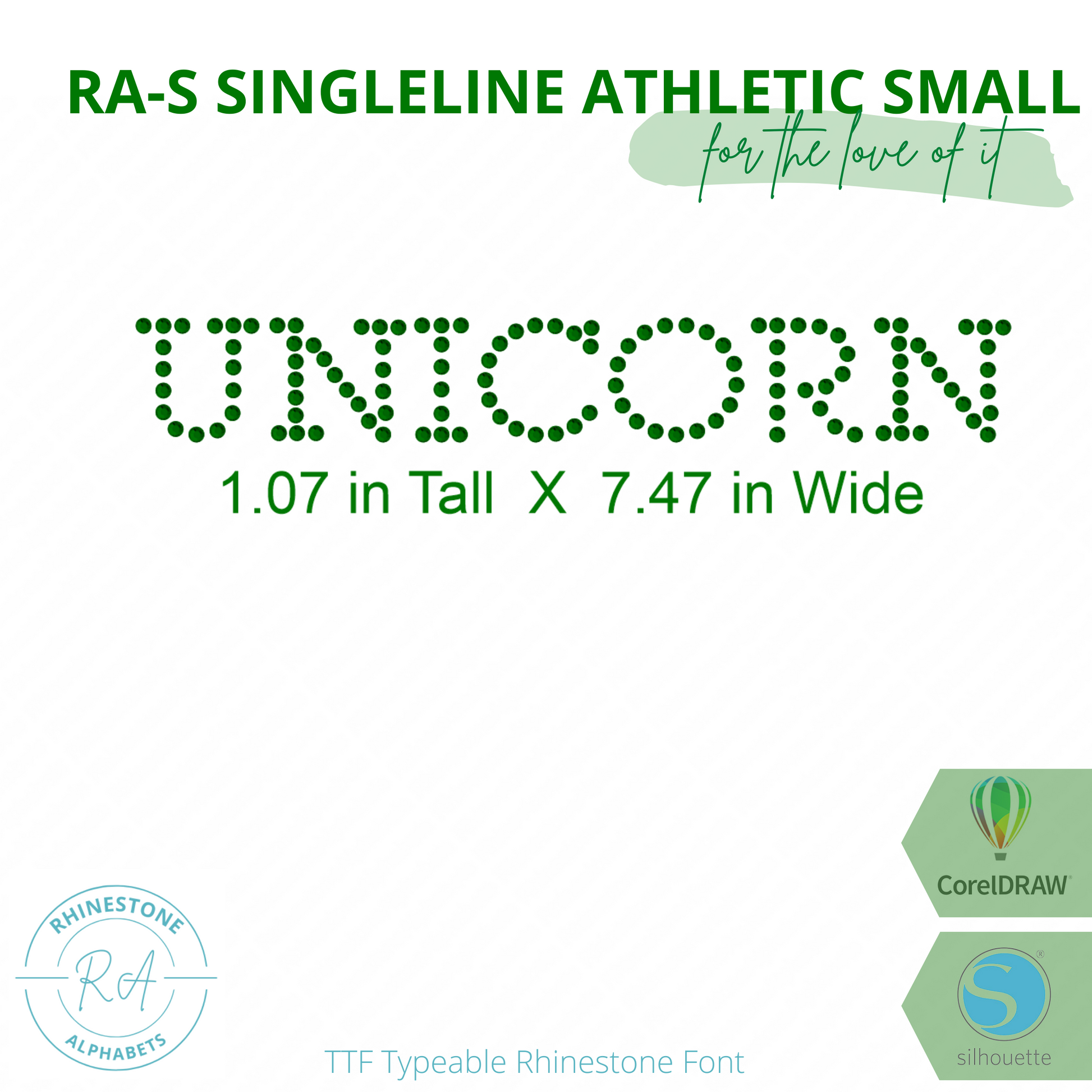 RA-S Singleline Athletic Small - RhinestoneAlphabets