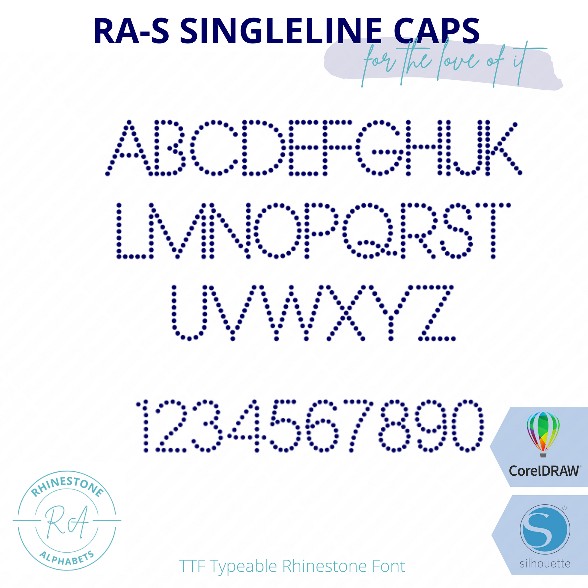 RA-S Singleline Caps - RhinestoneAlphabets