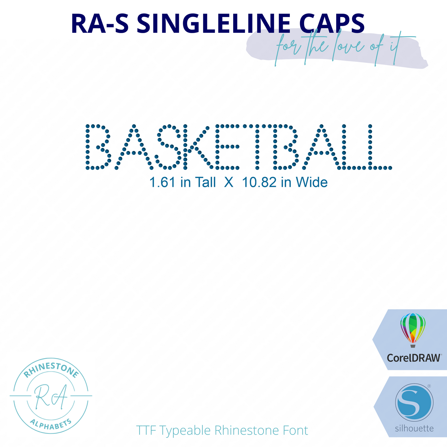 RA-S Singleline Caps - RhinestoneAlphabets