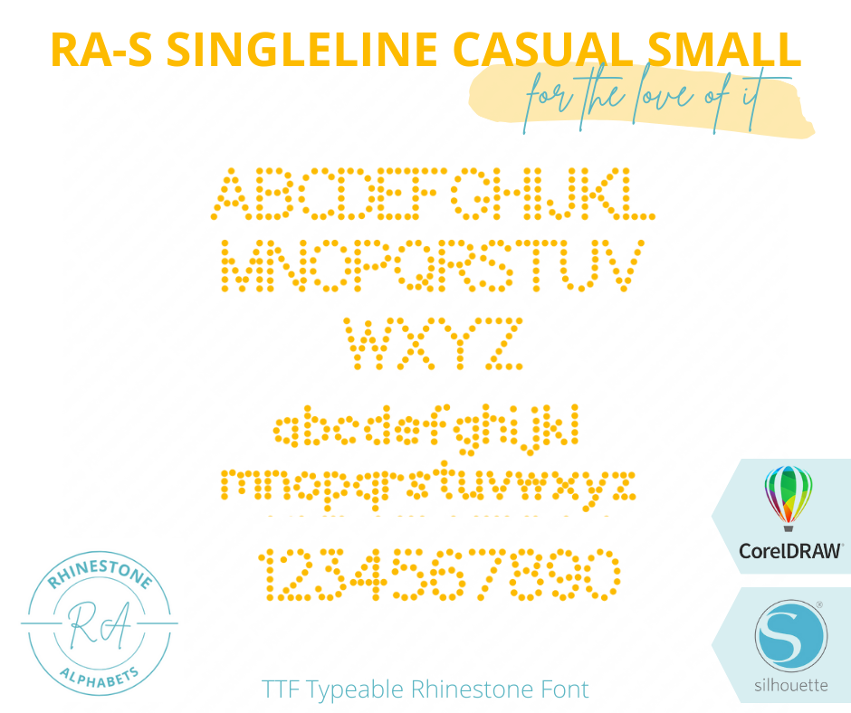 RA-S SIngleline Small FREE Font to Try! - RhinestoneAlphabets