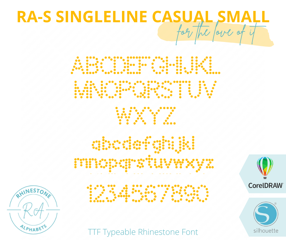 RA-S SIngleline Small  FREE Font to Try! - RhinestoneAlphabets