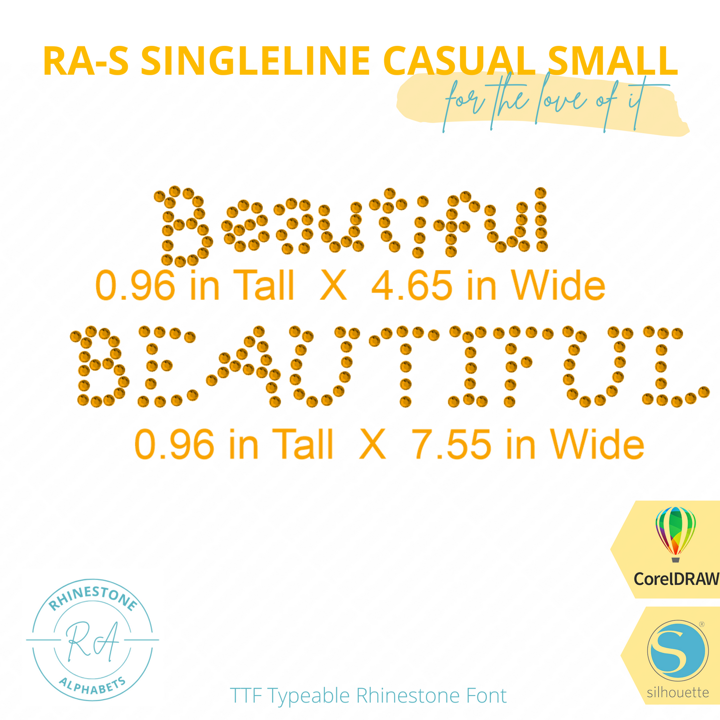 RA-S Singleline Casual Small - RhinestoneAlphabets