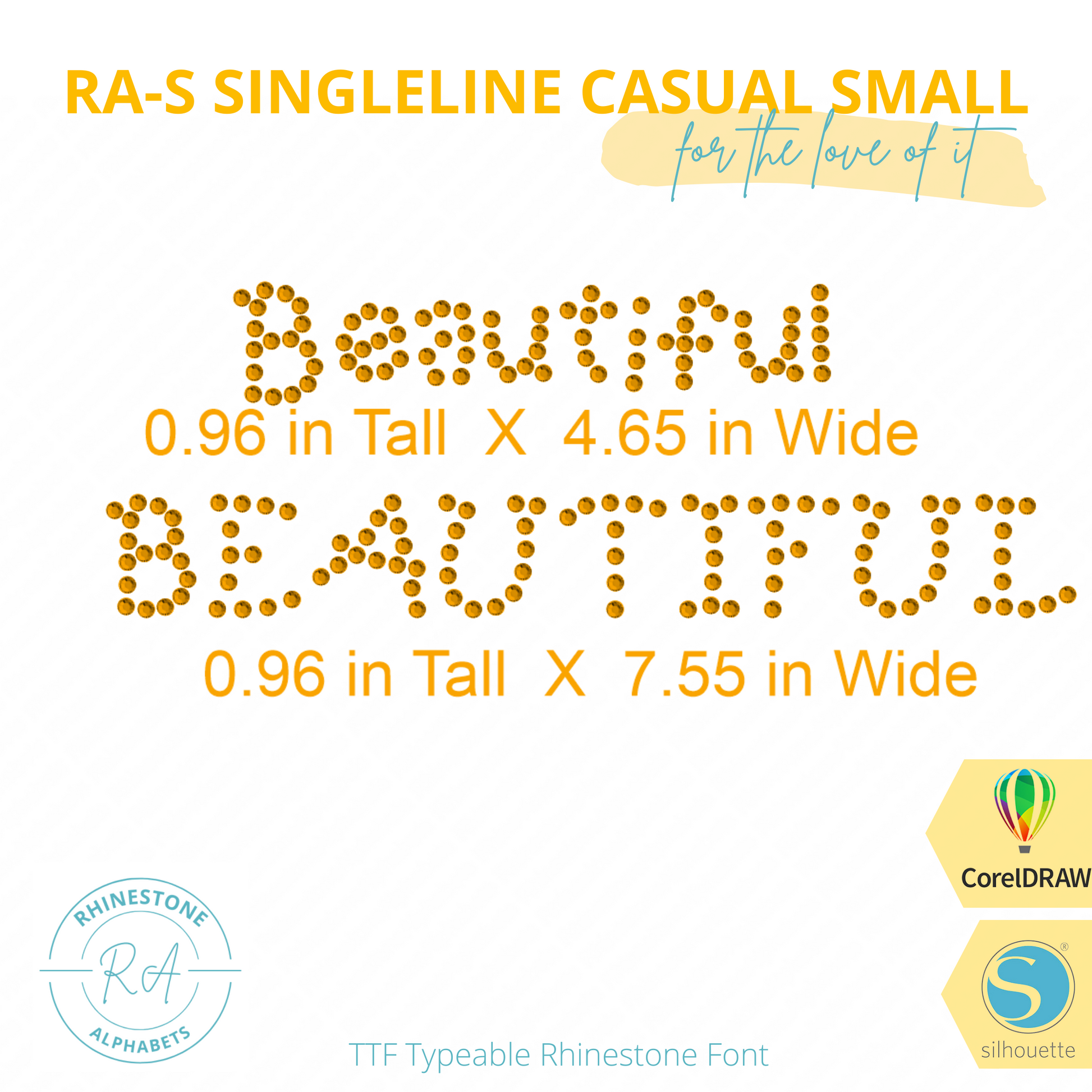 RA-S Singleline Casual Small - RhinestoneAlphabets
