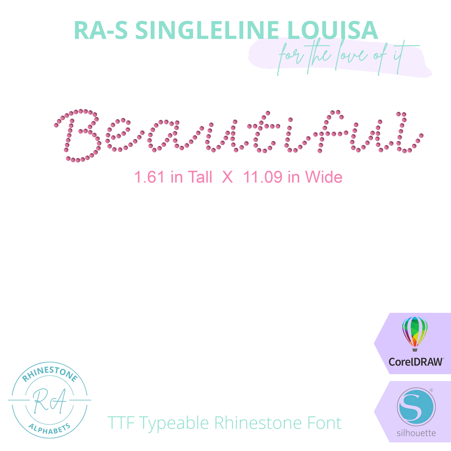 RA-S Singleline Louisa - RhinestoneAlphabets