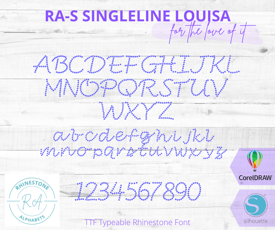 RA-S Singleline Louisa - RhinestoneAlphabets