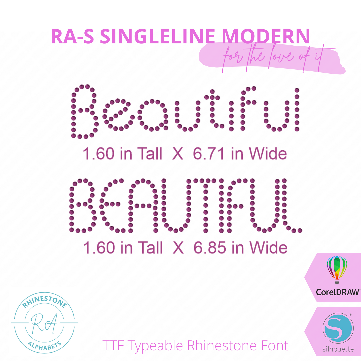 RA-S Singleline Modern - RhinestoneAlphabets