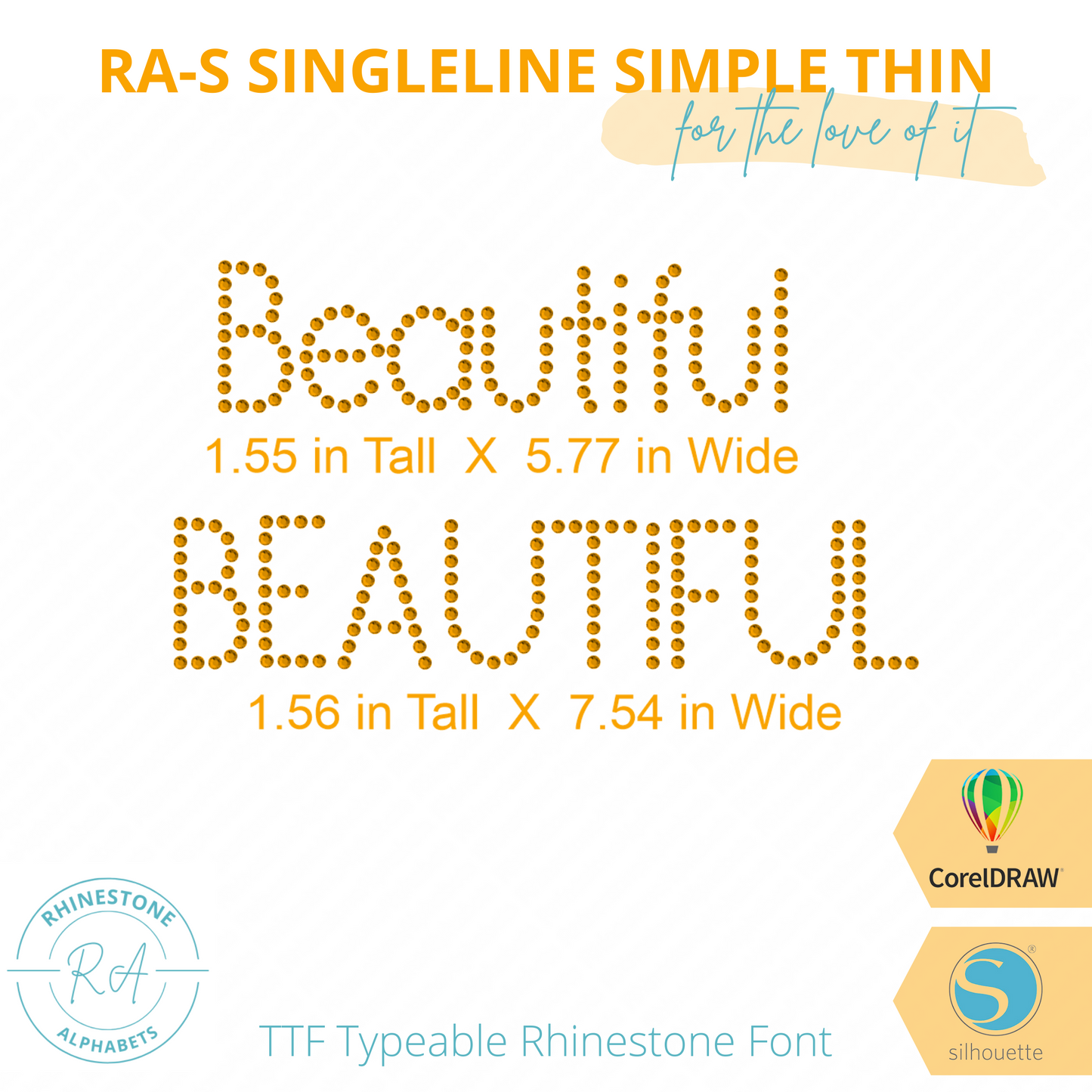 RA-S Simple Thin - RhinestoneAlphabets