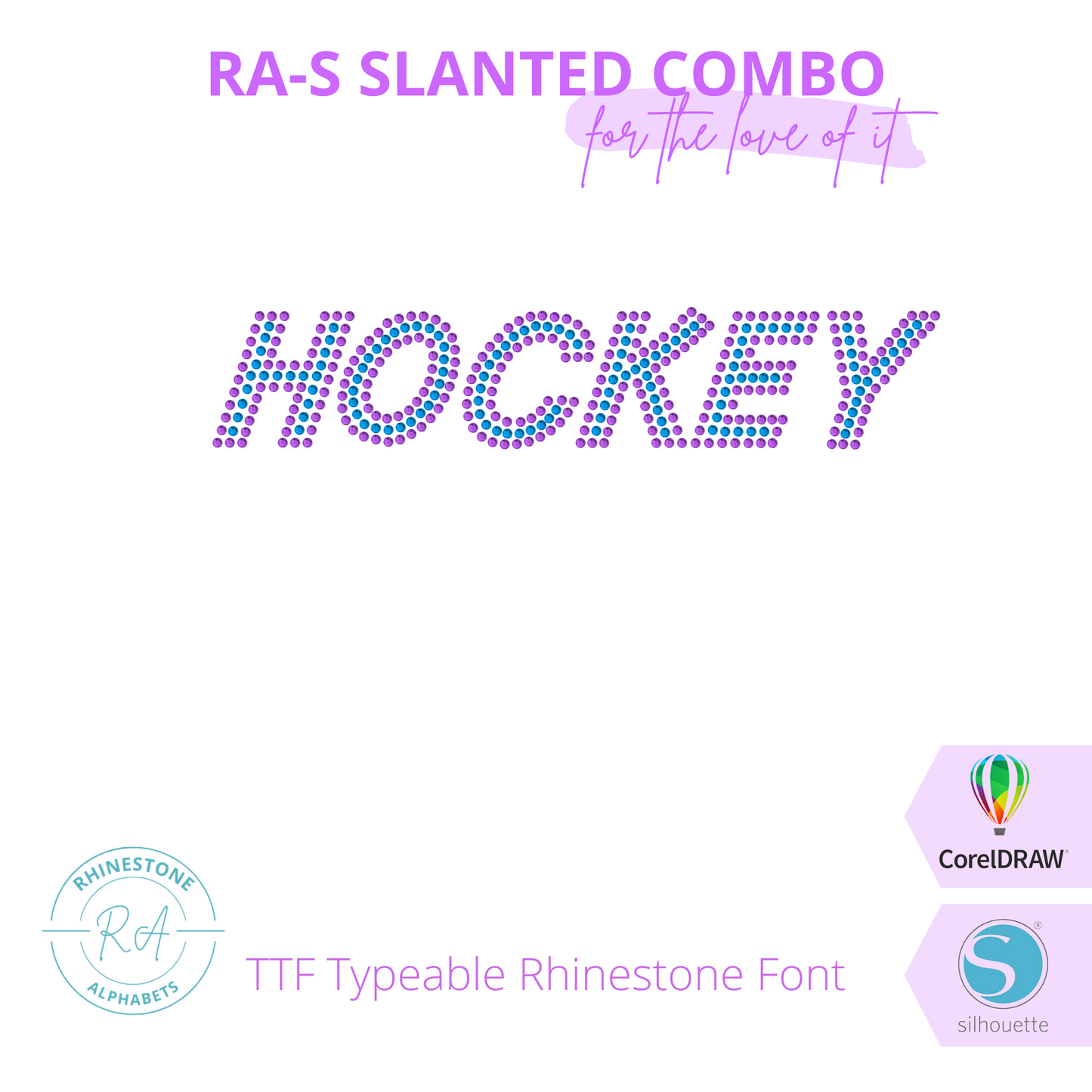 RA-S Slanted Combo - RhinestoneAlphabets