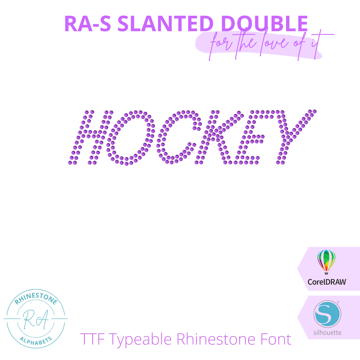 RA-S Slanted Double - RhinestoneAlphabets