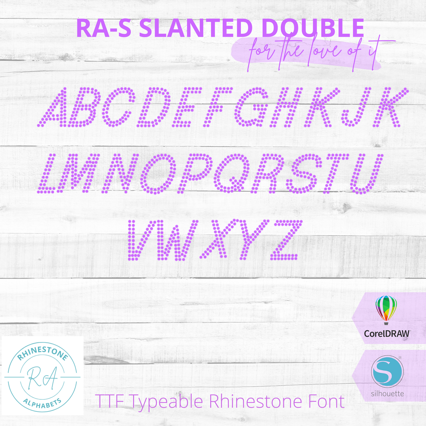 RA-S Slanted Double - RhinestoneAlphabets