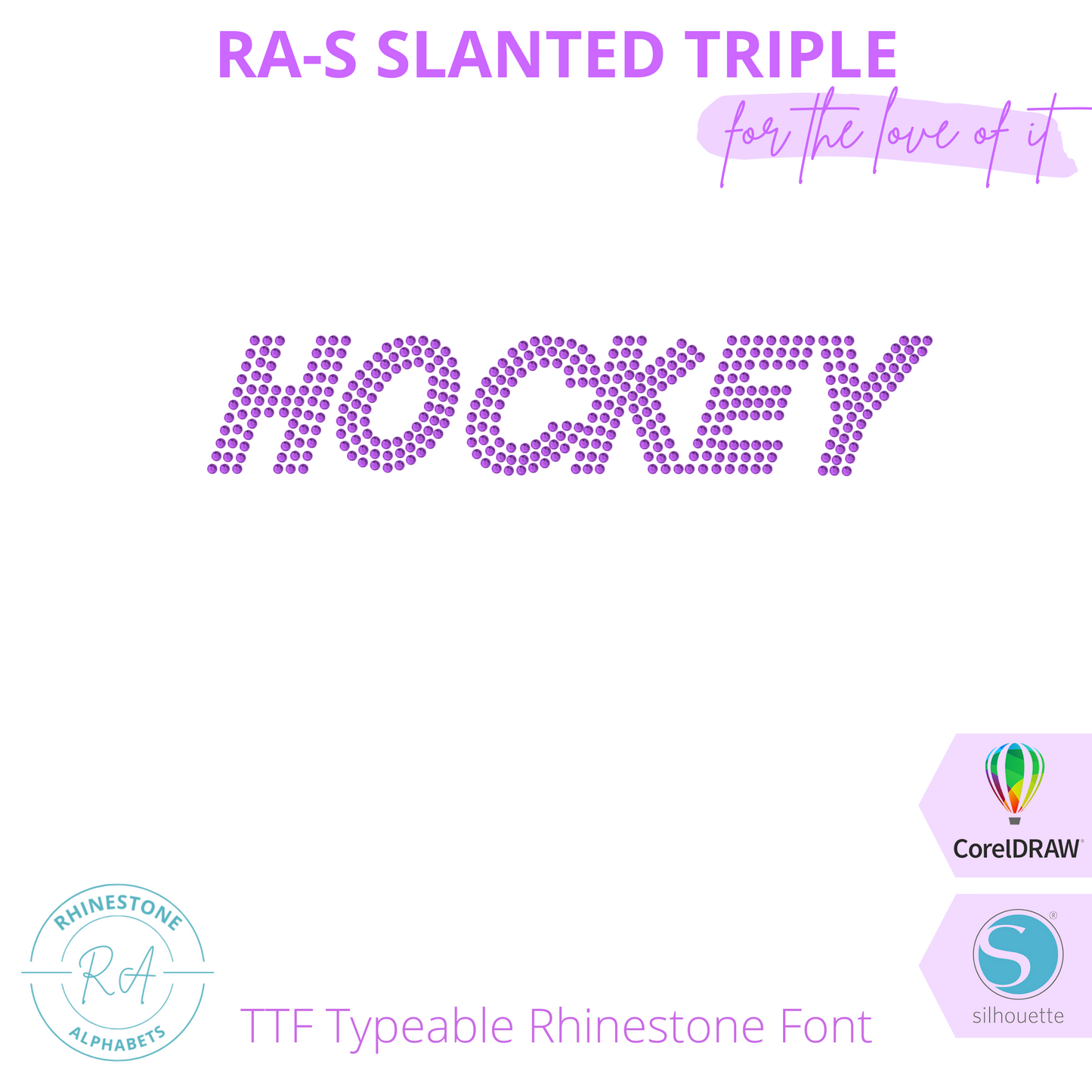 RA-S Slanted Triple - RhinestoneAlphabets