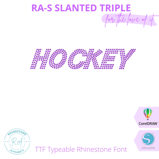 RA-S Slanted Triple - RhinestoneAlphabets