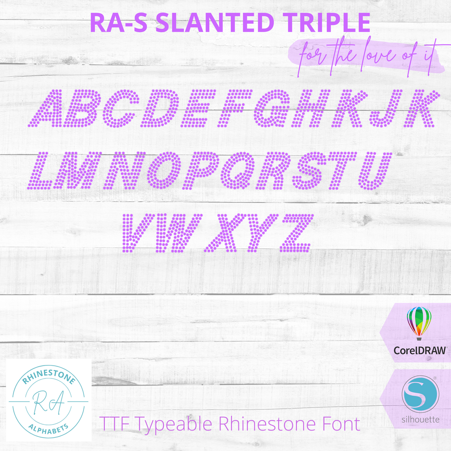 RA-S Slanted Triple - RhinestoneAlphabets