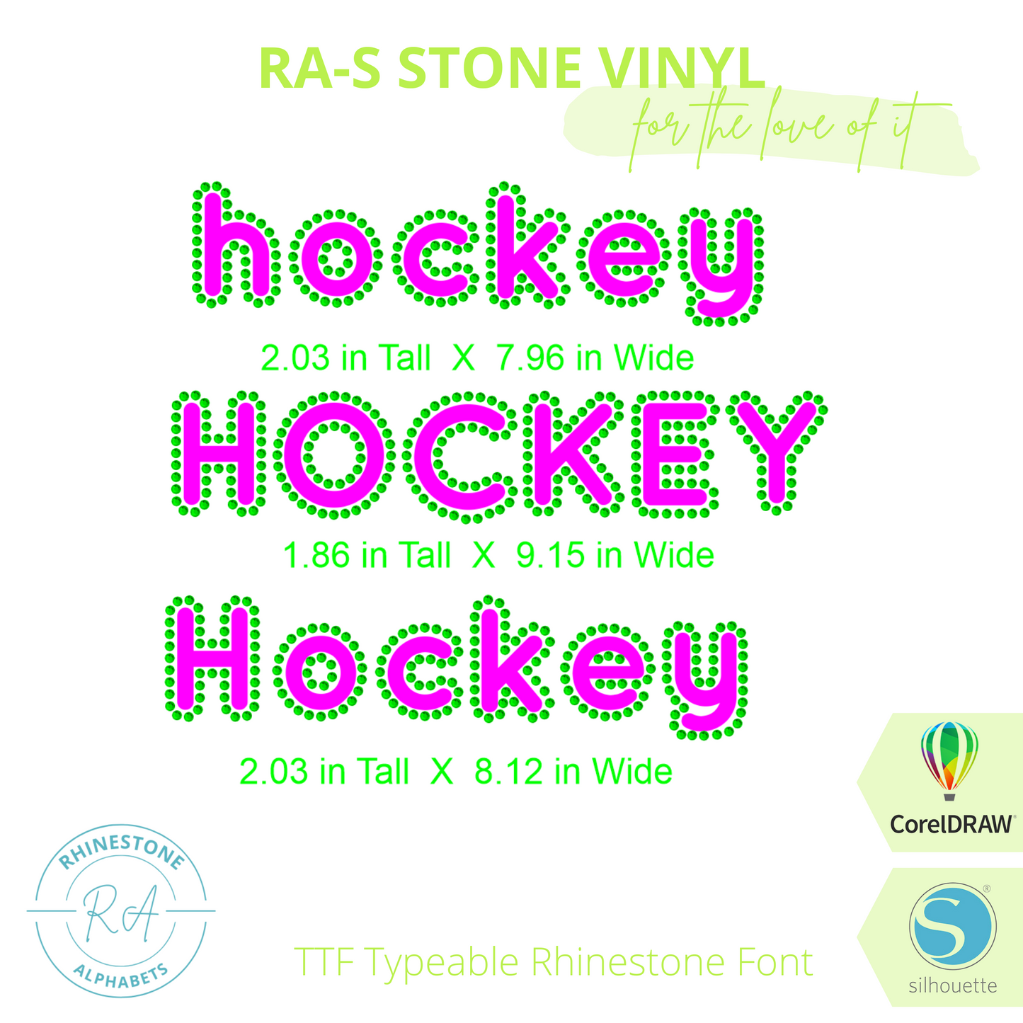 RA-S StoneVinyl Upper and Lower - RhinestoneAlphabets